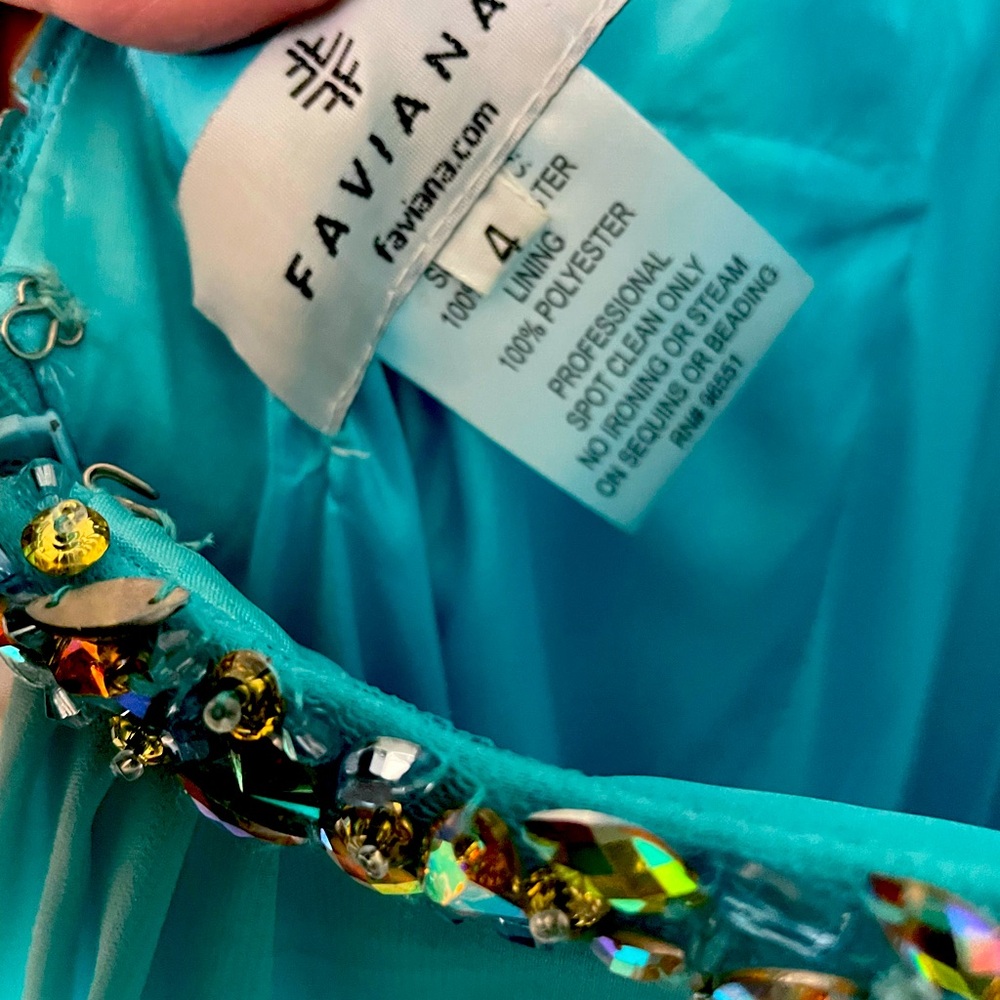 Size 4 Faviana ocean blue dress